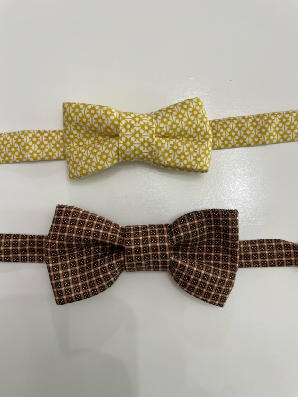 Kids Patterned Bow Tie Set - Yellow & Brown